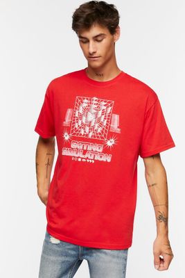 Men Exiting Simulation Graphic Tee in Red/White Large