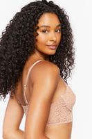 Women's Mesh Leopard Print Bra in Taupe Small