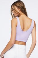 Women's Ruched Drawstring Crop Top in Lavender Large