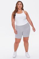 Women's Basic Organically Grown Cotton Biker Shorts in Heather Grey, 3X