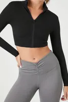 Women's Active Cropped Corset Jacket in Black Medium