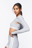 Women's Active Seamless Super Cropped Top in Heather Grey Medium