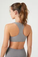 Women's Scoop-Neck Racerback Sports Bra in Dark Grey Medium