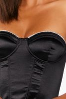 Women's Satin Sweetheart Corset Black