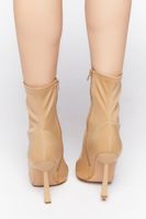 Women's Pointed-Toe Stiletto Sock Booties in Nude, 8