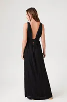 Women's Plunging Cutout Maxi Dress in Black Small