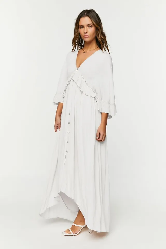 Elisa Long Flutter Sleeve Maxi Dress