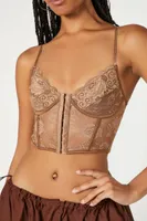 Women's Bustier Hook-and-Eye Cropped Cami in Mocha, XL