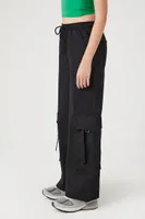 Women's Twill Wide-Leg Cargo Pants