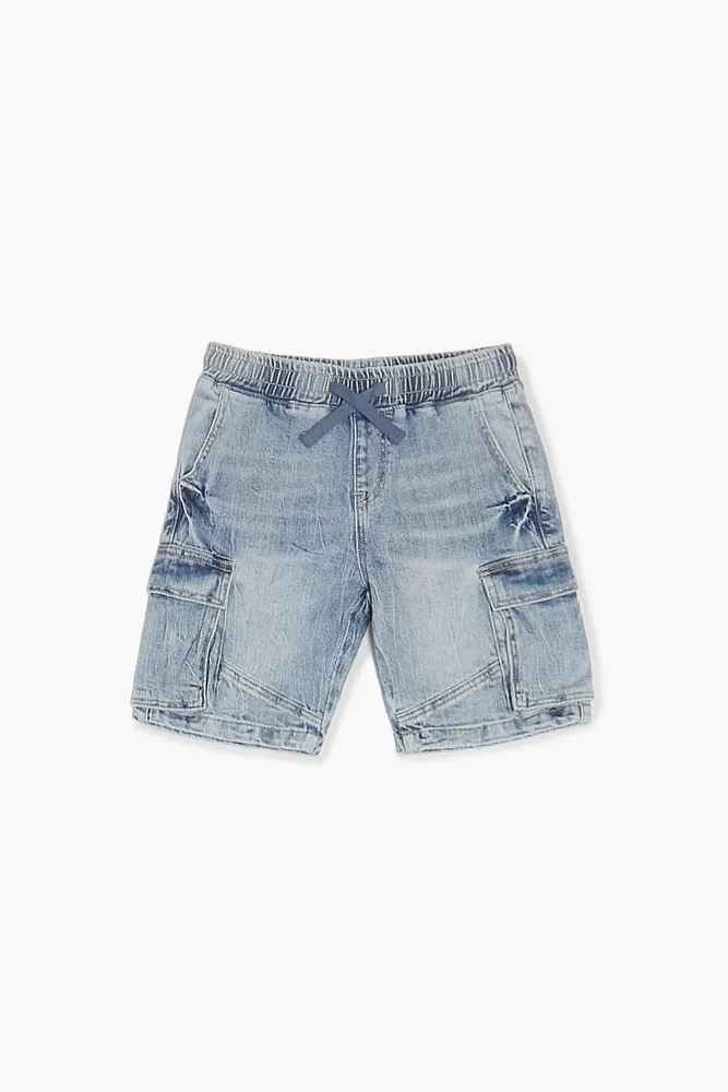 Kids Denim Cargo Shorts (Girls + Boys) Light Denim,