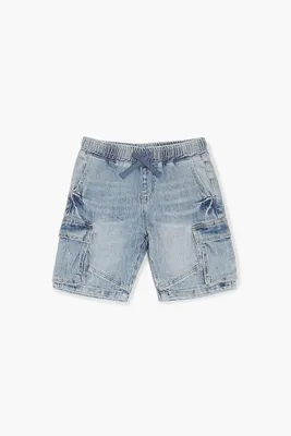 Kids Denim Cargo Shorts (Girls + Boys) in Light Denim, 9/10