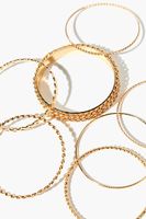 Women's Twisted Bangle Bracelet Set in Gold, M/L