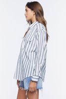 Women's Striped Curved-Hem Shirt Medium