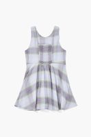 Girls Plaid Romper (Kids) Purple/Green,