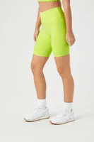 Women's Active High-Rise Biker Shorts in Neon Yellow Large