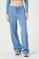 Women's Fleece Drawstring Sweatpants in Dusty Blue, XS