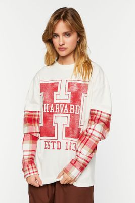 Women's Harvard Graphic Combo T-Shirt in Cream Medium