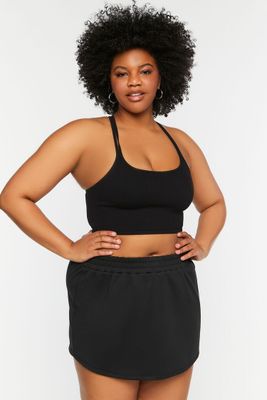 Women's Active Mid-Rise Skort in Black, 0X