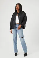 Women's Utility Bomber Jacket in Black Large