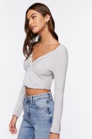 Women's Twisted Split-Hem Crop Top Large