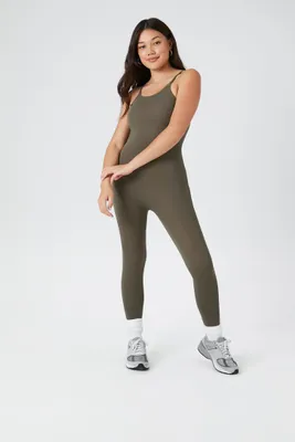 Women's Jersey-Knit Cami Jumpsuit in Olive Large