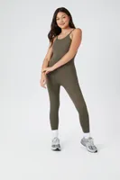 Women's Jersey-Knit Cami Jumpsuit in Olive Large