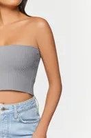 Women's Sweater-Knit Cropped Tube Top in Medium