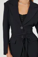 Women's Belted Cutout Blazer in Black Small