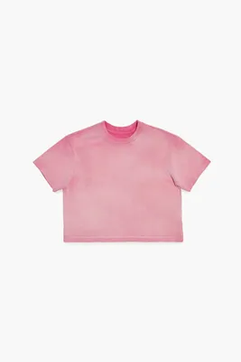 Girls Cropped Cotton T-Shirt (Kids) in Pink, 13/14