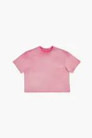 Girls Cropped Cotton T-Shirt (Kids) Pink,