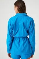 Women's Drawstring Utility Jacket in Ibiza Blue Medium