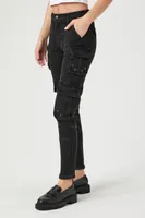 Women's Cargo Skinny Jeans in Black, 28