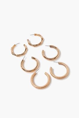 Women's Upcycled Open-End Hoop Earring Set in Gold