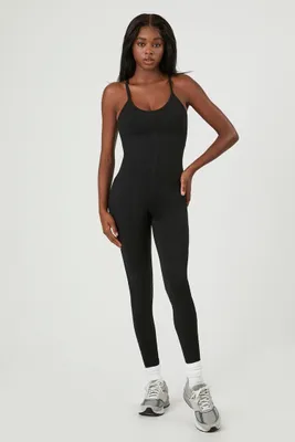 Women's Active Fitted Tank Bodysuit in Black Small