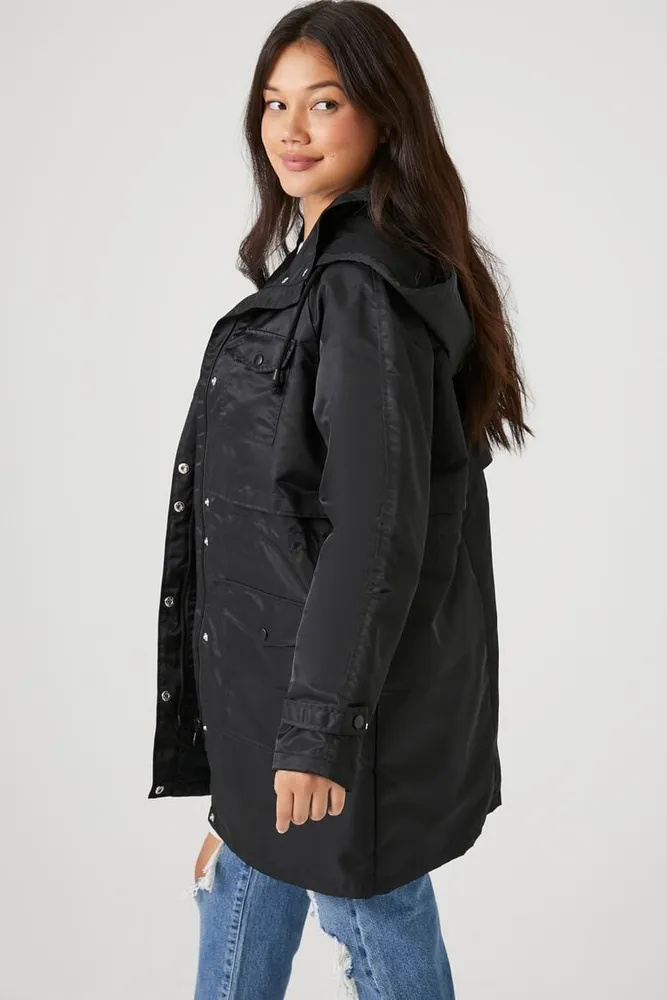 Women's Drawstring Longline Trench Coat