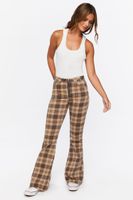 Women's Plaid High-Rise Flare Pants in Yellow, 25