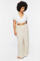 Women's Gauze Palazzo Pants in Ash Brown, 0X