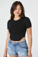 Women's Curved-Hem Cropped T-Shirt Small