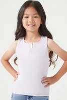 Girls Half-Button Tank Top (Kids) 13/14