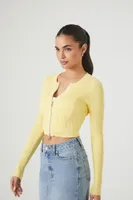 Women's Cropped Zip-Up Sweater