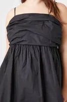 Women's Bubble-Hem Babydoll Dress in Black, 0X