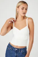 Women's Sweater-Knit Surplice Cami White