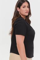 Women's Organically Grown Cotton T-Shirt in Black/White, 0X