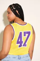 Women's Los Angeles Lakers Mesh Tank Top in Yellow, 1X