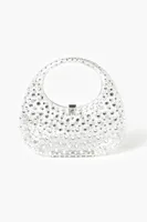 Women's Transparent Rhinestone Clutch Bag in Clear/Silver