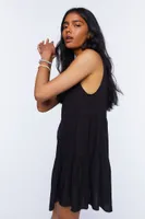 Women's Sleeveless Mini Shirt Dress in Black Small