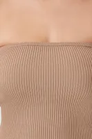 Women's Sweater-Knit Tube Top in Ash Brown Small