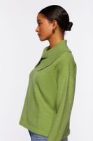 Women's Shawl-Collar Drop-Sleeve Sweater in Light Green Small