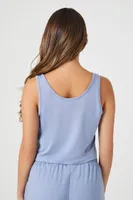 Women's Cropped Pajama Tank Top in Dress Blues Small