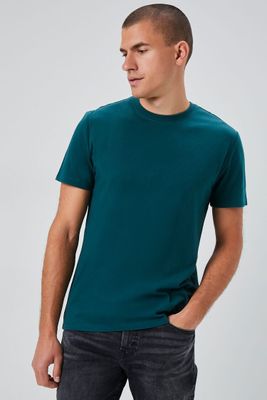 Men Basic Organically Grown Cotton T-Shirt in Green, XL